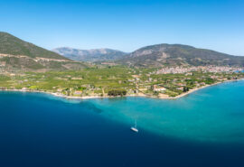 Zorba yacht anchored in Epidavros, Saronic islands, Greece