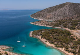 Zorba yacht anchored in the Saronic Islands, Greece
