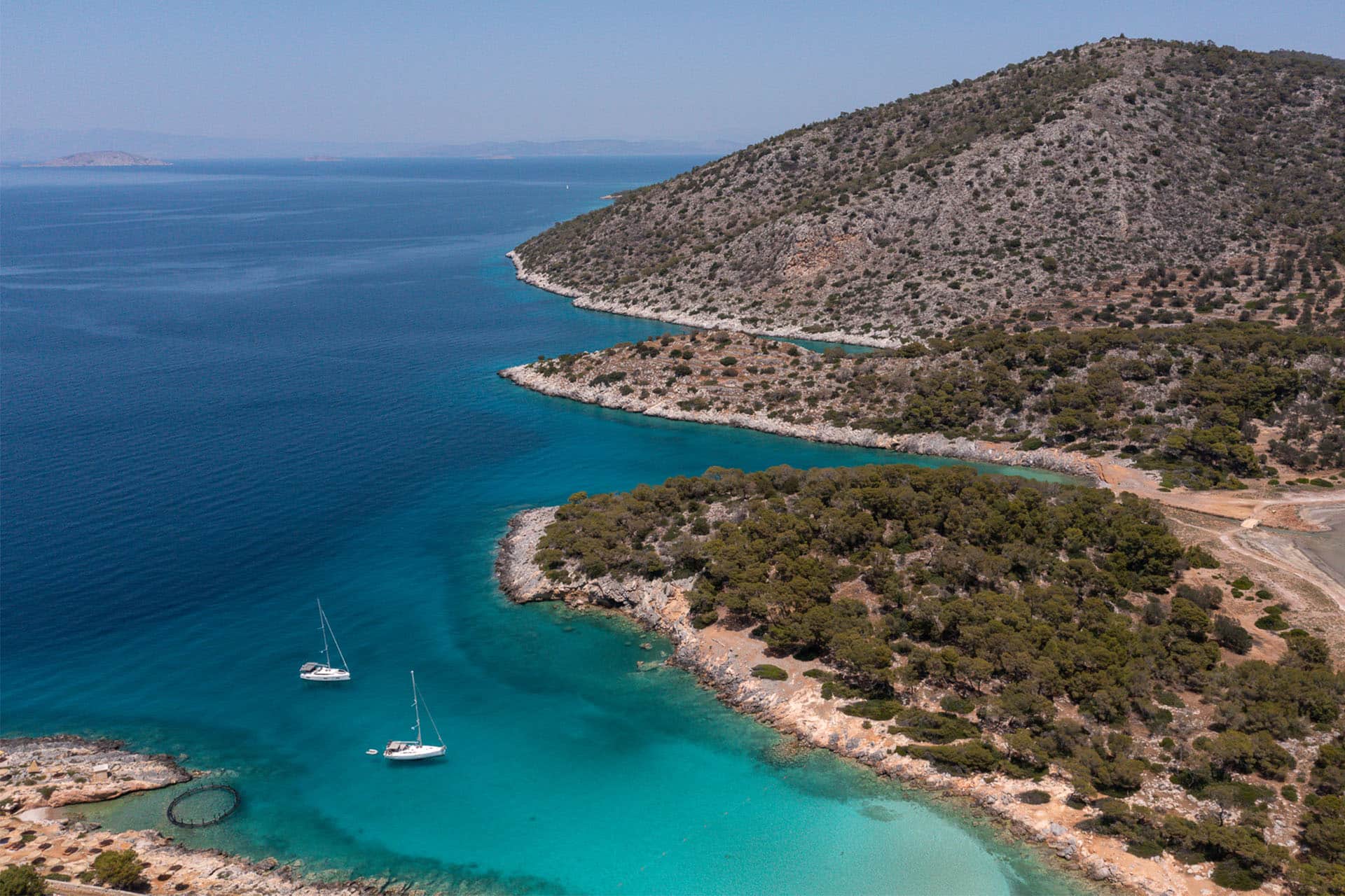 Zorba yacht anchored in the Saronic Islands, Greece