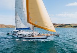 Zuza close view of boat sailing