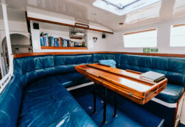 Zuza expedition yacht onboard below deck saloon