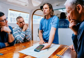 Zuza expedition yacht onboard guests navigation with crew