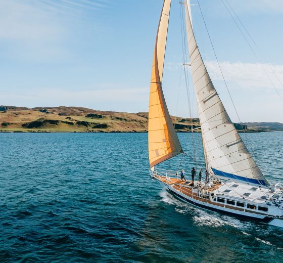 Zuza guests underway sailing Hebrides Scotland
