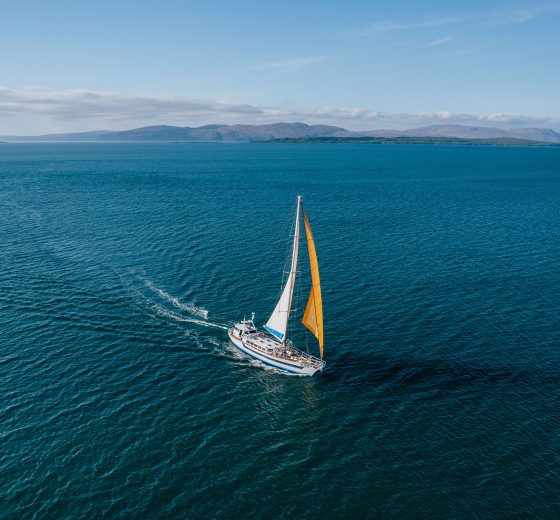 Zuza open water sailing in Hebrides Scotland