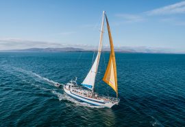 Zuza sailing in Hebrides, Scotland