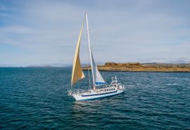 Zuza sailing off the coast of Mull, Hebrides, Scotland