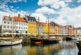 Copenhagen Denmark colourful houses on the Nyhavn