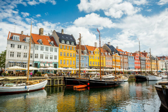 Copenhagen Denmark colourful houses on the Nyhavn
