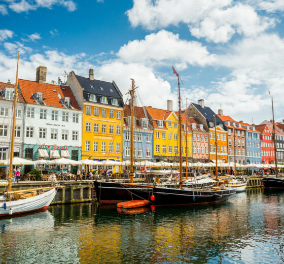 Copenhagen Denmark colourful houses on the Nyhavn