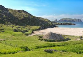 View of a croft house on the Isle of Harris, Outer Hebrides