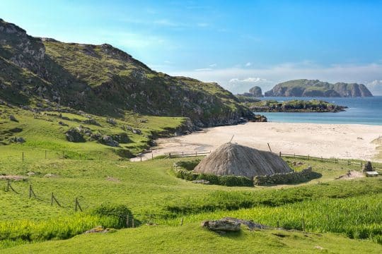 View of a croft house on the Isle of Harris, Outer Hebrides