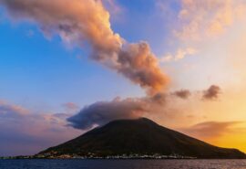 view of stromboli aeolian islands